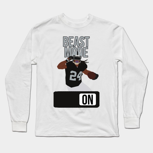 Marshawn Lynch - Beast Mode Long Sleeve T-Shirt by xavierjfong